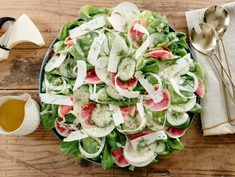 Molly Yeh's Spring Apple and Fennel Salad with Dijon Vinaigrette, as seen on Girl Meets Farm, Season 3.