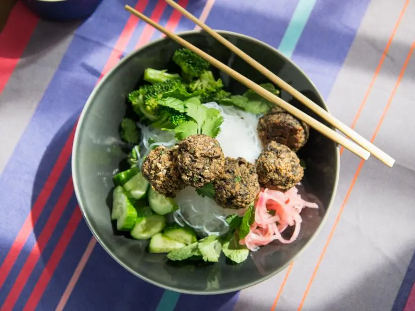 Katie Lee makes Asian-Style Eggplant "Meat"balls, as seen on Food Network's The Kitchen