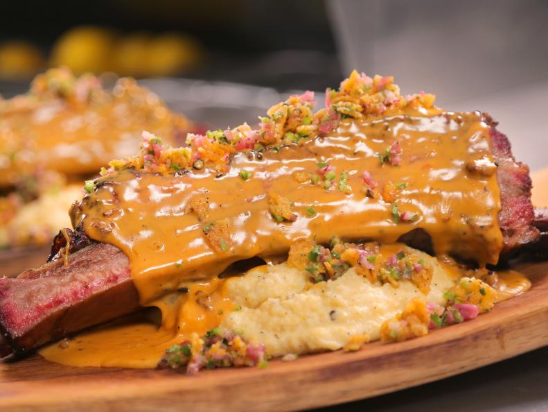 The El Barracho Beef Rib as Served at Grand Ole BBQ Y Asado in El Cajon, California, as seen on Diners, Drive-Ins and Dives, Season 30.