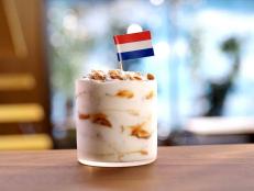 Vanilla soft-serve ice cream with caramel swirl and 'authentic chopped Dutch Daelmans Stroopwafel caramel waffle cookie pieces,' here we come.