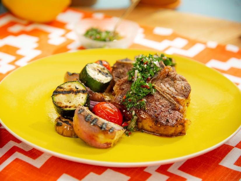 Geoffrey Zakarian makes Grilled Lamb Chops and Vegetables, as seen on Food Network's The Kitchen