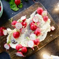 Beauty Photo of Radishes with Smoked Butter ,as seen on Girl Meets Farm, Season 4.