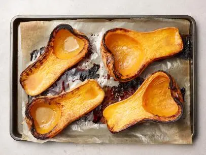 Robin Miller's Roasted Butternut Squash for the Chicken Crossing episode of Quick Fix Meals with Robin Miller, as seen on Food Network.