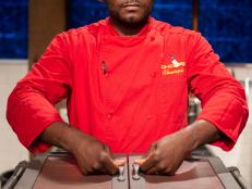 Contestant Gregory Headen during the Champions Tournament, as seen on Chopped, Season 45.