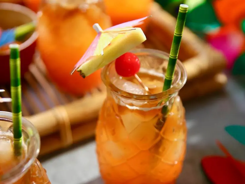 Food Beauty of Molly's Sour Pineapple Tiki Cocktail, as seen on Girl Meets Farm, season 5.