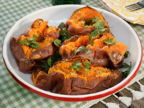 Baked Coriander Sweet Potatoes