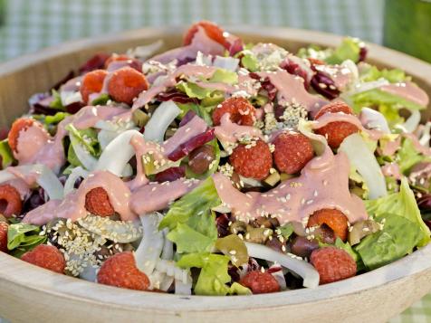 Escarole and Olive Salad with Raspberry Dressing