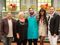 Judges Duff Goldman, Nancy Fuller and Lorraine Pascale with Sohrob and Clinton Kelly, as seen on Spring Baking Championship, Season 6.