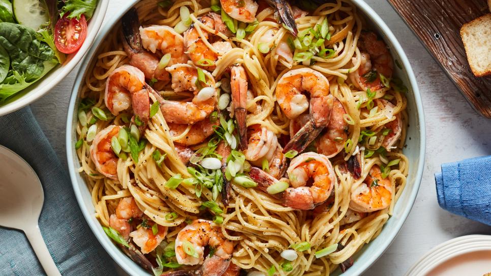 Food Network Kitchen’s 20-Minute Instant Pot Shrimp Scampi Pasta.