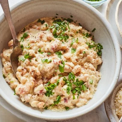 Food Network Kitchen’s Carbonara Beans.