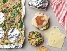 Food Network Kitchen’s Make-Ahead Spinach and Mushroom Breakfast Sandwiches, as seen on Food Network.