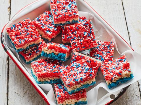 Red, White and Blue Crispy Rice Treats