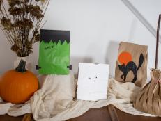 Stuff these festive "boo bags" with your kids’ favorite candy, tiny toys, and (gasp!) even some healthy snacks. They aren’t even very tricky!