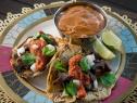 Special guest Justin Warner's dish, Tacos De Lengua Con "Queseaux", as seen on Guy's Ranch Kitchen, Season 4.