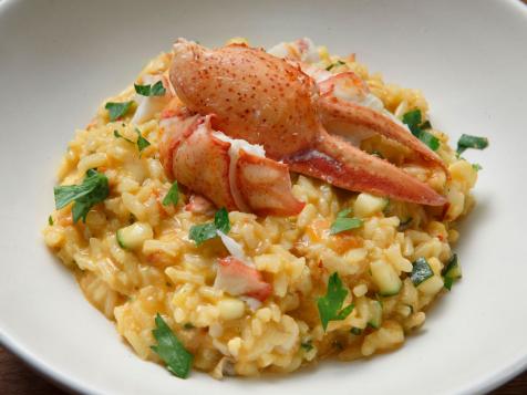 Lobster Risotto with Saffron, Cherry Tomatoes and Zucchini