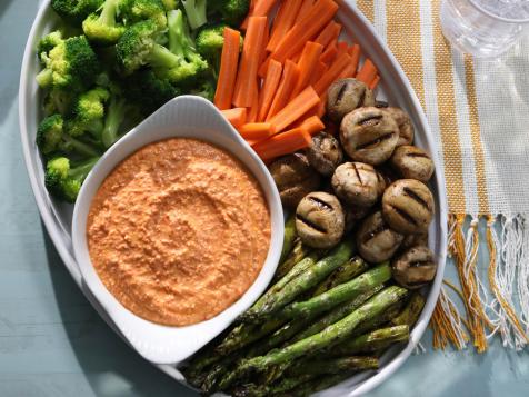 Smoked Red Pepper Dip with Grilled Crudite