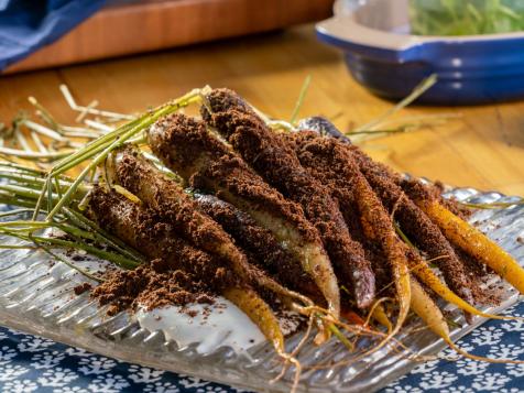 Smoked Carrots with Coffee Mole Dirt