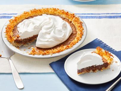 Coconut Macaroon Brownie Pie