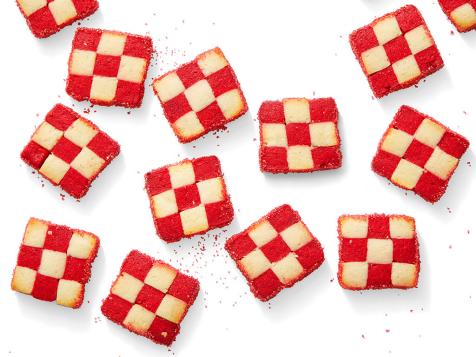 Red and White Checkerboard Cookies