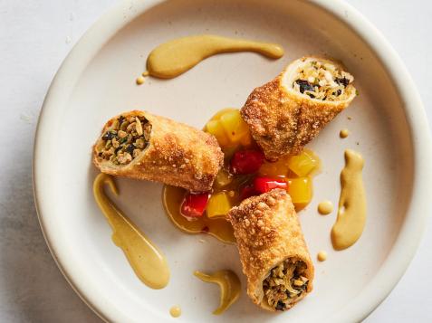 Tsai Family Egg Rolls with Sweet and Sour Sauce and Spicy Mustard