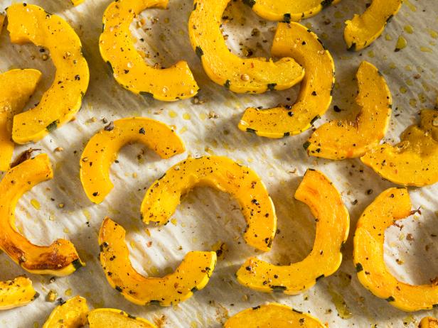 Homemade Roasted Delicata Squash with Salt and Pepper