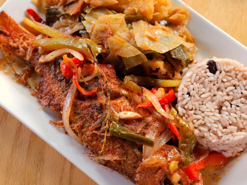 Red Snapper Escovitch as served at Jamaica Way in Nashville, Tennessee, as seen on Triple-D Nation.