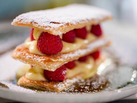 Mille-Feuille with Vanilla Pastry Cream and Bourbon Sauce