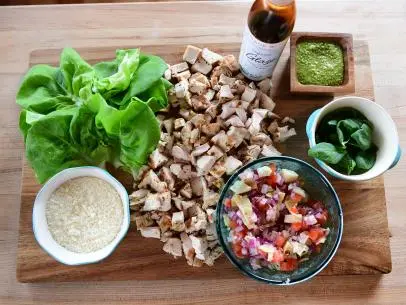 Close-up of Grilled Chicken Lettuce Wraps, as seen on The Pioneer Woman, season 31.