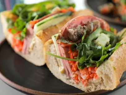 The No.1 Bahn Mi as served at East Side Banh Mi in Nashville, Tennessee, as seen on Diners, Drive-Ins and Dives, season 35.
