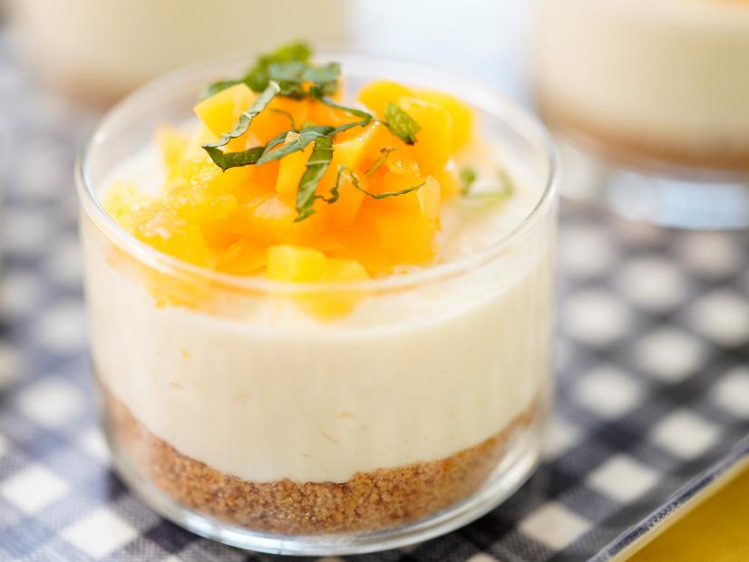 Geoffrey Zakarian makes his No-Bake Peaches and Cream Cheesecake Cups, as seen on Food Network's The Kitchen, Season 31
