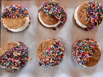 Close-up of Cookie Ice Cream Sandwiches, as seen on The Pioneer Woman, season 31.