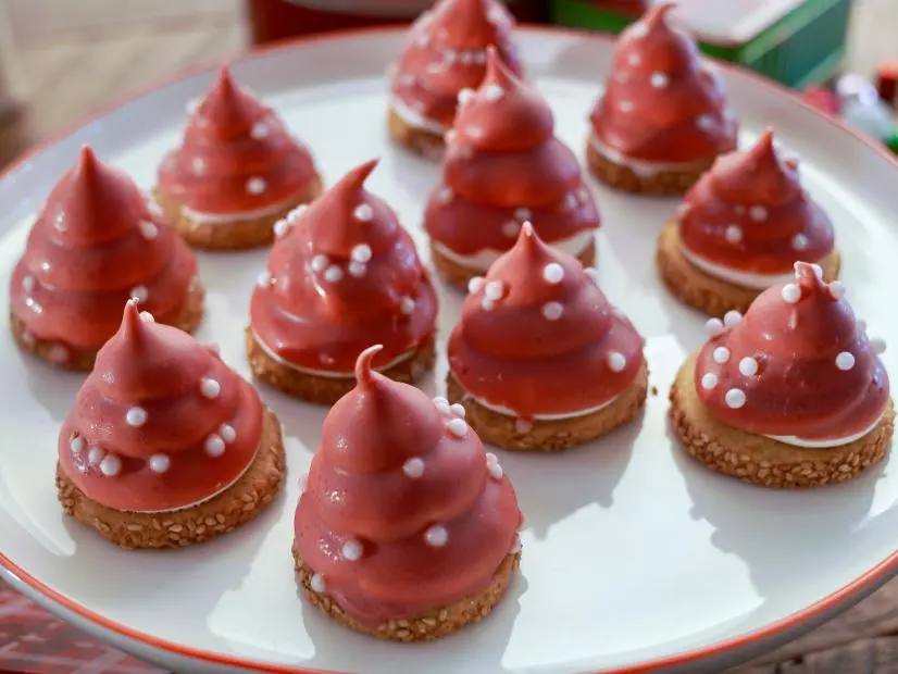 Beauty Shot of Molly Yeh's Toasted Sesame Santa Hats, as seen on Girl Meets Farm, Season 11.