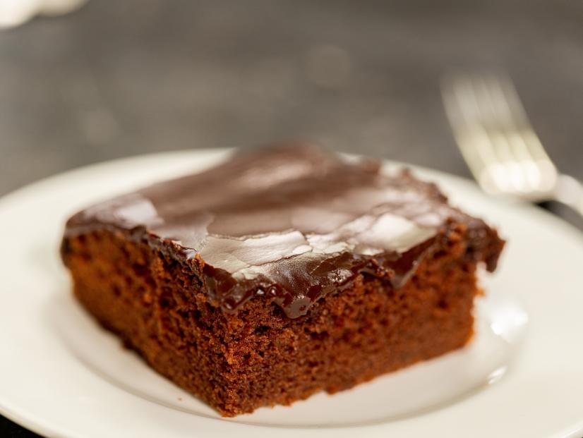 Close-up of Coca Cola Cake, as seen on Be My Guest with Ina Garten, season 2.