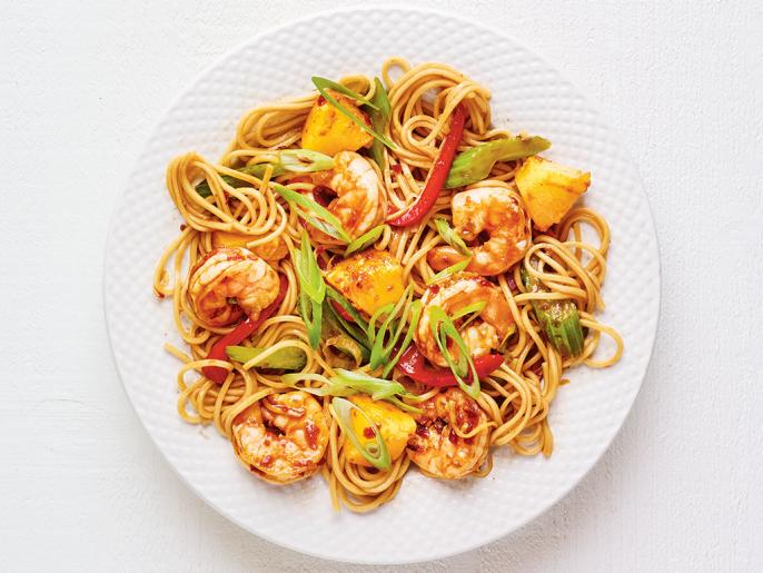 Sweet And Sour Shrimp And Noodle Stir Fry Recipe Food Network Kitchen