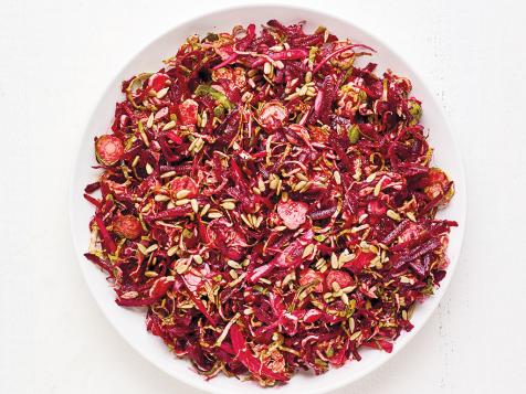 Shredded Beet and Brussels Sprouts Salad