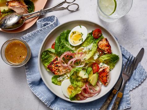 Cobb Salad with White Wine-Marinated Salmon