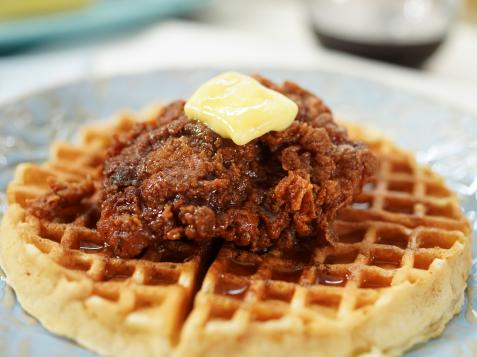 Chicken and Waffles with Grape Jelly Syrup Infusion