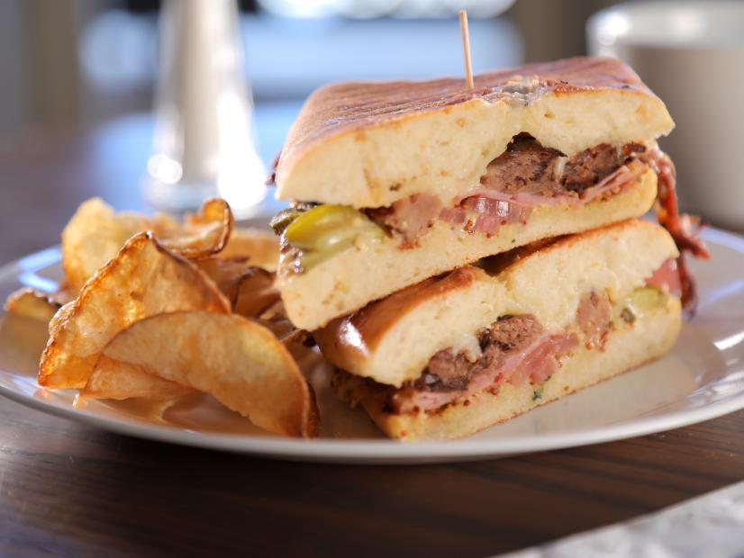 The La Havana Panini as served at Nutmeg Bakery & Café in San Diego, California, as seen on Diners, Drive-Ins and Dives, season 36.