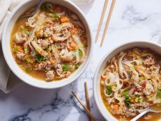 This healthy weeknight meal brings together irresistible flavors in just 40 minutes. Think savory pork, crunchy vegetables, filling noodles and a tangy broth.