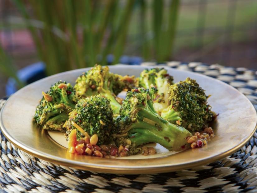 Adam Sobel’s Nana’s Lemon Broccoli with Toasted Pine Nuts & Roasted Garlic, as seen on Guy's Ranch Kitchen.