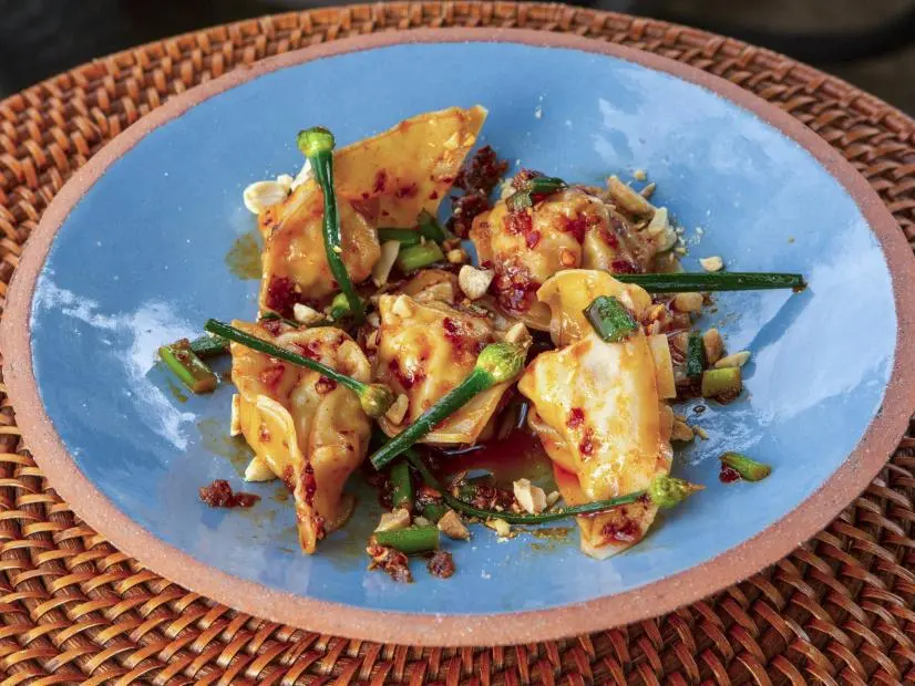 Jet Tila’s Spicy Shrimp & Pork Szechuan Wontons, as seen on GRK.