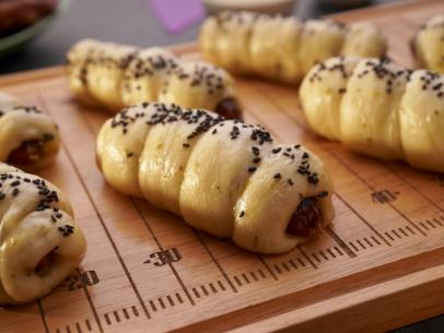 Beauty Shot of Molly Yeh's Steamed Pigs in a Blanket, as seen on Girl Meets Farm Season 14