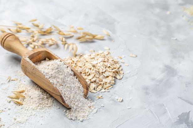 Gluten free concept - oat flour, copy space