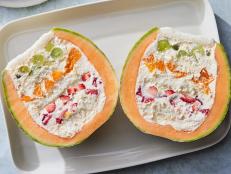 The original summer treat is made by filling a scooped-out cantaloupe with whipped cream, sliced melon and strawberries and thin pieces of sponge cake.