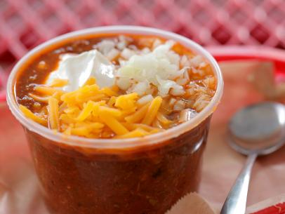 Beef Brisket Chili as served at  Southern Soul BBQ, located in St.Simons Island, Georgia – as seen on Food Network’s Triple D Nation, Season 5. 