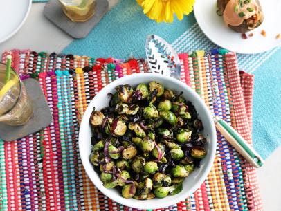 Miss Kardea Brown's Grilled Brussels Sprouts Salad, seen on Delicious Miss Brown, Season 8.