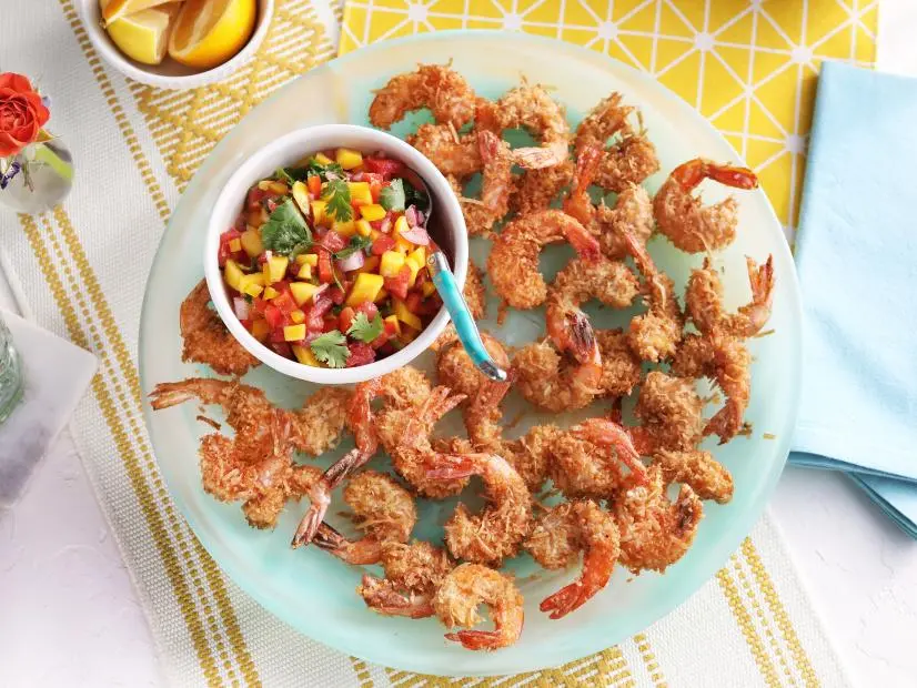 Miss Kardea Brown's Coconut Shrimp with Fruit Salsa, seen on Delicious Miss Brown, Season 8.
