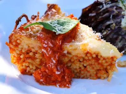 Spaghetti Pie, as seen on Symon's Dinners Cooking Out, Season 4.
