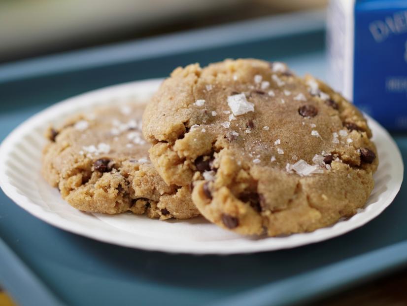 Jeff Mauro's Gooey Cafeteria Chocolate Chip Cookies Beauty, as seen on The Kitchen, Season 34.