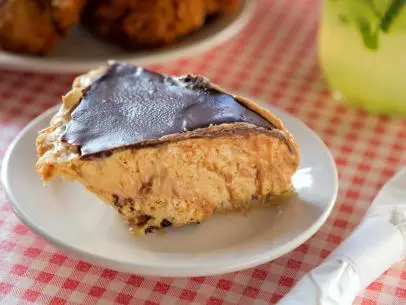 Chocolate Peanut Butter Pie as served by The School House, located in Camp Dennison, Ohio - as seen on Food Network’s Diners Drive-Ins and Dives, Season 37